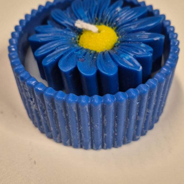 Candle Sapphire Daisy Candle (Blue) Bowl
