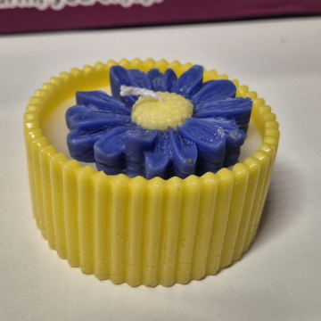 Candle Sunshine & Sapphire / Container with Flower Candle