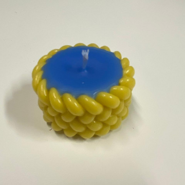 Candle Blue & Yellow Bubble Candle (Sml)