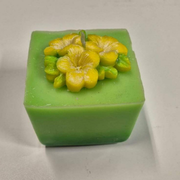 Candle Green Spring Blossom Cube Candle