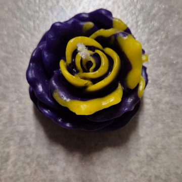Candle Mini Yellow & Purple Rose Candle (Med)